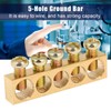 Eujgoov 10PCS Brass Ground Bars, 5-Hole, M5 Screw Terminal Block