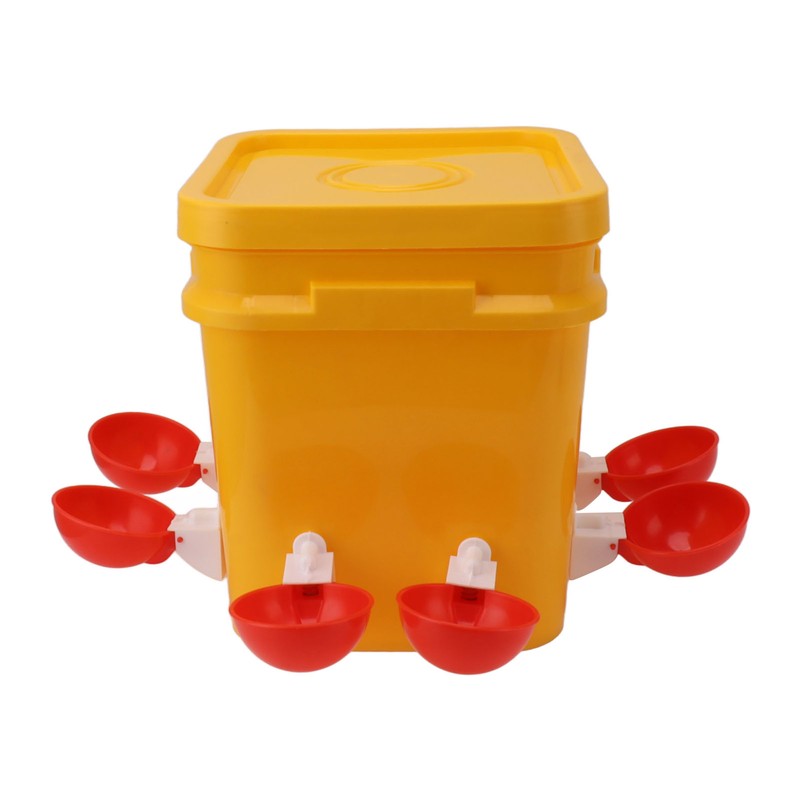 Automatic Chicken Waterer Cup with 12L Handheld Barrel Poultry Drinking