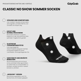 GripGrab Classic No-Show Summer Cycling Trainer Socks Pack of 1 and 3 Short Cycling Socks Spinning Indoor Cycling