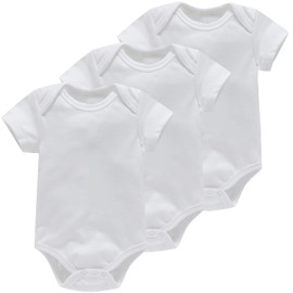 Bestele Baby Bodysuits, Baby Bodysuit Set, Short Sleeve for Boys and Girls, Newborns, Unisex, Cotton with Print Sayings, White Baby Bodysuits 0-3 3-6 -6-9 9-12 12-18 18-24 Months, 3 x white.