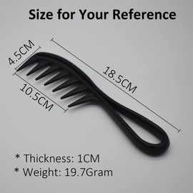 Professional Wide Tooth Shark Combs, Curly Hair Comb, Afro Hair Comb, Large Hairdressing Comb for Salon Barber Comb Hair Styling Comb, Black