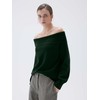 SUUKSESS Women Cashmere Off The Shoulder Sweater Oversized Ribbed Knit