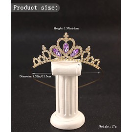 Yheahin Sparkly Princess Crystal Tiara and Crown Rhinestone Cross Birthday Tiara Bride Wedding Costume Hair Accessories for Girls Kids Women, Standard size, Alloy, Crystal