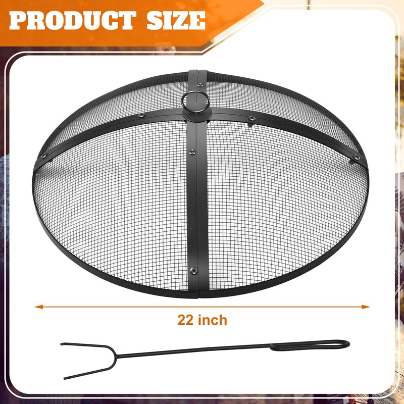 Suzile 22 Inch Heavy Duty Fire Pit Spark Screen Round