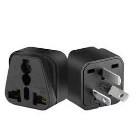 JORINDO 2 pcs Australia 3 Prong Travel Plug Adapter，AUS Plug to UK/US/EU Socket Power Converter，3 pin Male Plug of ustralia, China, New Zealand，Argentina Travel Plug Travel Convert Adapter (Black)