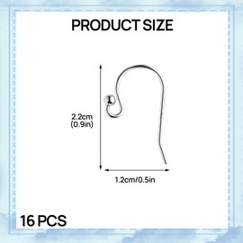 8 Pairs Solid Silver 925 Earring Hooks, Silver Earring Hooks 925, French Ball Dangle Earwire Hook, Nicklel Free Ear Wires for Jewelry Making