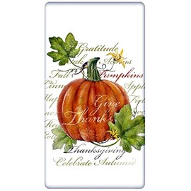 Botanical Autumn Pumpkin 100% Cotton Flour Sack Dish Tea Towel - Mary Lake Thompson 30" x 30"