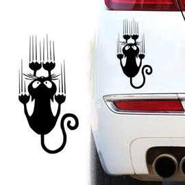 OQKAHIV Pack of 1 Cat Sticker, Funny Cat Car Sticker, Car Sticker, Cat Car Sticker, Cute Cat Decorations, Car Bumper Sticker, Scratch Theme, Wall Sticker