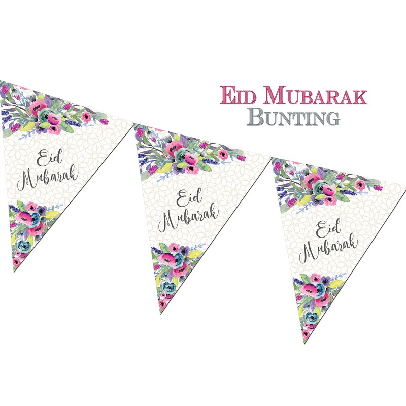 Eid Mubarak Bunting - Watercolour