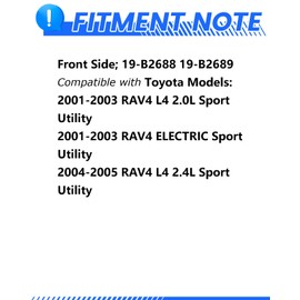 Anpulsero Front Dics Brake Caliper Assembly with Bracket Compatible with 2001-2005 Toyota RAV4, Sport Utility | Set of 2 Front Brake Caliper Driver and Passenger Side for 19-B2688 & 19-B2689