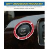 iolory car Start Button Cover,Car Stickers,Crystal Double Rhinestone Automotive Engine