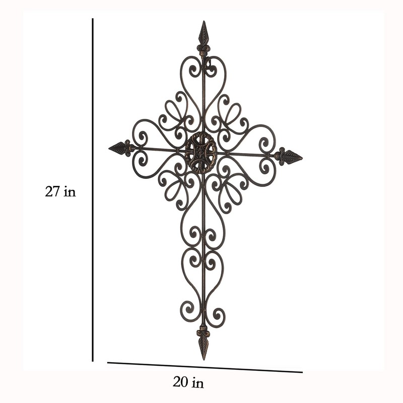 Retrome 27" H Metal Cross Wall Decor, Arrow Accents, Bronze………