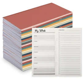 Qilery 100 Pcs 2026-2027 Daily Weekly Planner Bulk Employee Appreciation Gifts Small Pocket Journal to Do List Goals Notepad for Nurse Team Coworkers Social Worker Teacher (Bright Color)