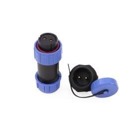 ZBLZGP SP21 2 Pin Waterproof Aviation Circular Connector 30A 12V Power AC DC Φ21mm Outdoor Connector with Cap Panel Mount for BLUETTI AC200MAX AC300 EP500 RV