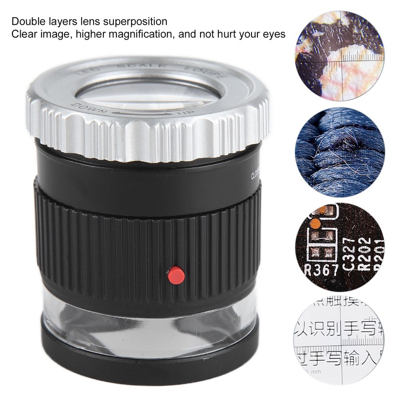 TH‑9006B Metal LED Magnifying Glass Portable High Magnification Magnifier with