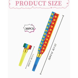 QLEUIFT Party Horns, Pack of 30, Funny Whistles, Blower, Noise Maker, Used for Party (Iridescent Colours)