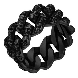 Skull Rings Goth Mens Rings Punk Rings for Men Size 8 Black Thumb Ring