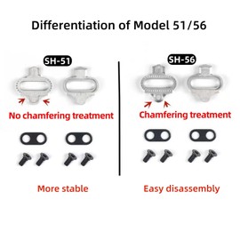 SUKOUSRAM Mountain Bike Cleats Compatible with Shimano SPD Pedals Alloy Steel Pedal Cleat Set Multi-Directional Release Type Match SH-56
