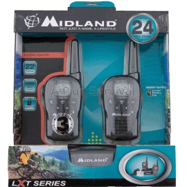 Midland LXT 24 Mile Walkie Talkie Radios 1 Pair & Charger Base Survival Kits