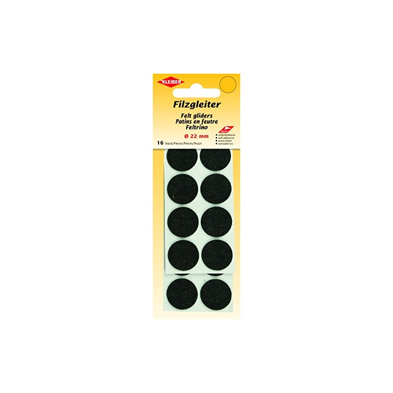 Kleiber Felt Gliders 22mm Black, 18 x 8 x 1