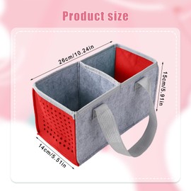 Lyreh Carrying Case for Tonies Box Starter Set, Folding Carry Bag Portable Felt Travel Case with Handle for Tonies Box Kids Musical Toy Storage & Carrying (Gray + Red)