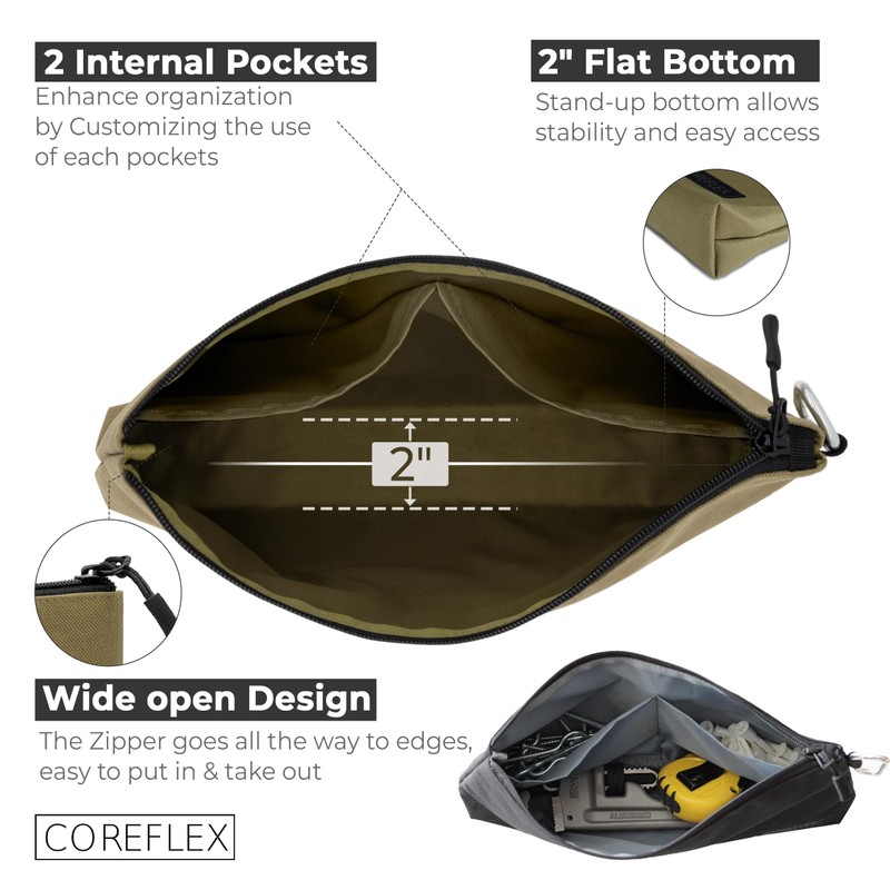 COREFLEX Premium Tool Pouch Zipper Bag, Small Tool Bag, Multipurpose