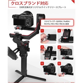 IFOOTAGE Q38-RS Quick Release Plate - Camera Quick Release System for DJI RS4 Pro, RS4, RS3 Pro, RS3, RS2, RSC2 Stabilizer, Tripod, Monopod, Slider - Quick Install and Replace