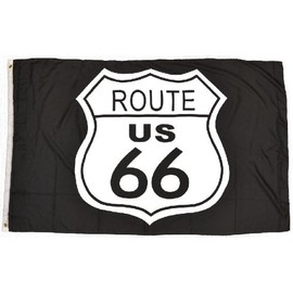 Western Express Flag Storm Flag Route 66 Logo 150 x 90 cm with Brass Eyelets