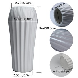 HCLLZX White Ceramic vase, Bohemian Farmhouse Style, 8 Inch vase for Pampas Grass Flower, for Modern Dining Room Tabletop Centerpiece, Creative Gifts (Glaze-1)