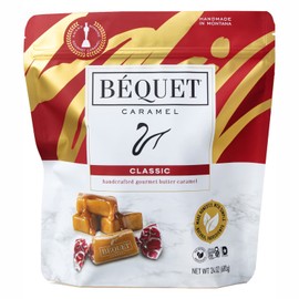 Béquet Caramel - Classic - Caramel Candy Individually Wrapped - Gourmet Caramel Candy - Made in Montana - Kosher (Star D) and Gluten Free - 24 oz Resealable Pouch