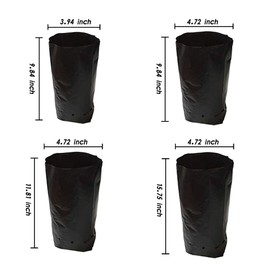 Frjjthchy 100 PCS Thicken Plastic Nursery Bags for Plants Fruit Flower Grow Bags Seedling Pots (7.87x13.78 in)