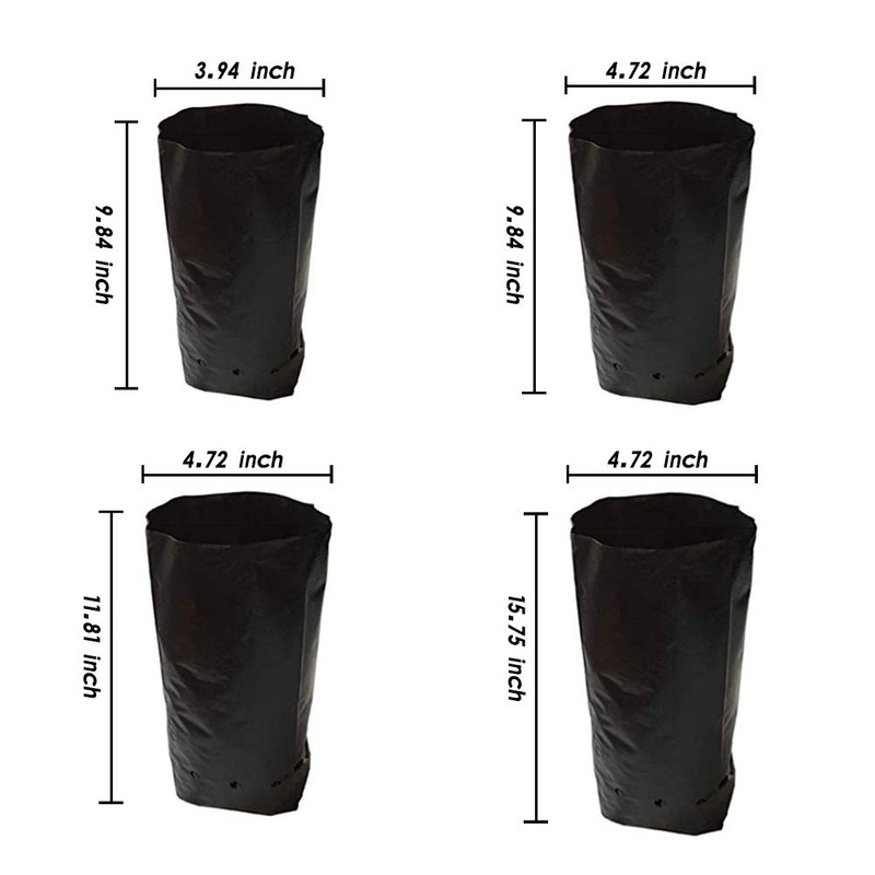 Frjjthchy 100 PCS Thicken Plastic Nursery Bags for Plants Fruit