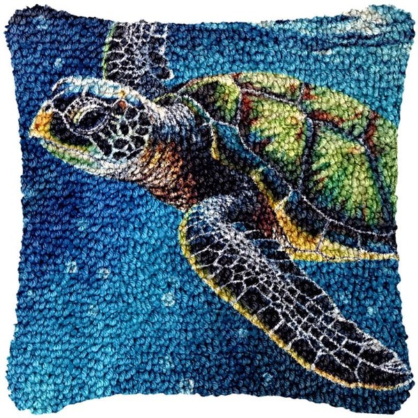 Generic Sea Turtle Latch Hook Pillow Cover Kits for DIY