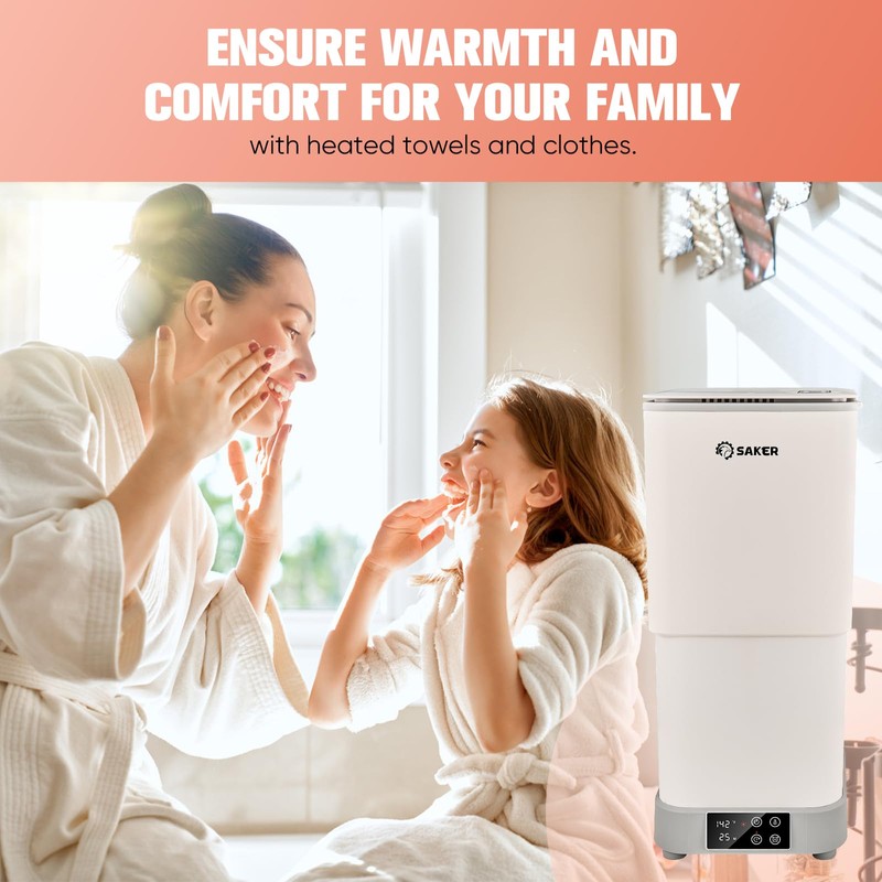 Smart Foldable Towel Warmer – 30L Large Capacity, Adjustable Timer,