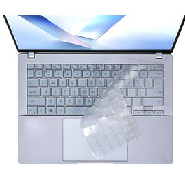 Yuomik Silicone Keyboard Skin Cover Compatible for 2025 ASUS VivoBook 14 M1407 X1407 X1407QA, Vivobook Flip 14 TP3407 TP3407s 14", Vivobook S14 M5406 & S 14 S5406 (Clear)