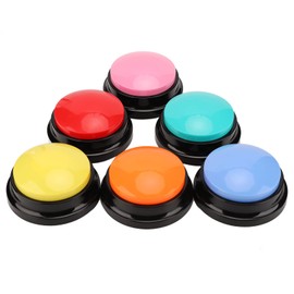 Annadue Learning Resources - 6 Pieces Buzzers with Recording Function, Answer Buzzers, Communication Button for Child Interaction, Games and Dog Interaction, 30 Seconds Writeable Button
