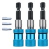 Meijunter 3Pcs Hex Shank Drywall Drill Bit Holder Magnetic Bit