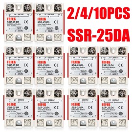 Unbranded 2-10PCS SSR-25DA Solid State Relay Module 25A DC3-32V Input AC24-380V Output USA - 2PCS