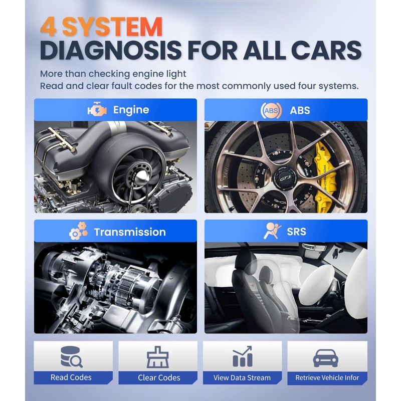 OBDMATE OBD2 escáner con transmisión ABS SRS, restablecimiento de las