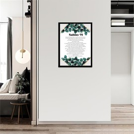 Salmo 91 En Español Para Pared Psalm 91 Wall Art Cuadros Cristianos Para Pared En Español Christian Wall Decor In Spanish Home Living Room Bedroom Bathroom Office Decor(8x12inch)-Wooden Framed