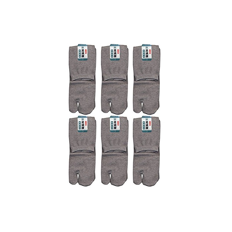 Tabiya Men's Anti-bacterial Deodorizing Crew Length Tabi Socks, Set of