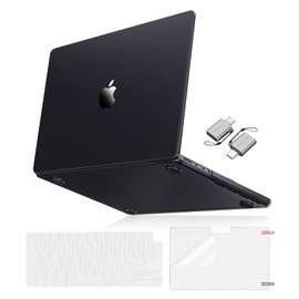 MOSISO Compatible with MacBook Pro 14 inch Case 2025-2021 M4 M3 M2 M1 A3112 A3185 A3401 A2918 A2992 A2779 A2442, Ultra-Thin Natural Original Hard Shell&Keyboard Skin&Screen Film&Type C, Space Black