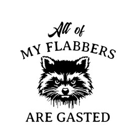 All My Flabbers are Gasted Funny Racoon NOK Decal Vinyl Sticker |Cars Trucks Vans Walls Laptop| Black |5.8 x 5.5 in|NOK2263