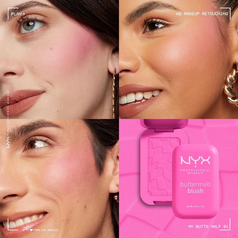 Buttermelt Blush, High Pigment Buttery Soft Vegan Powder Blush, NYX
