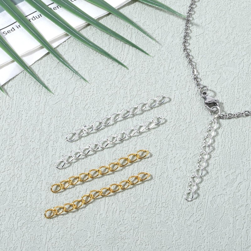 200Pcs Necklace Chain Extender for Jewelry Making 5cm Tail Extender