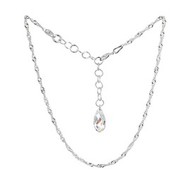 Schöner SD Anklet 925 silver with briolett cut drop crystal