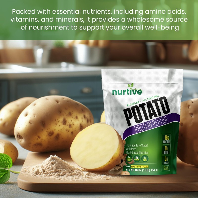 NURTIVE Potato Protein Peptide Powder - Plant-Based, Rich in Nutrients