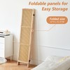 Leesinwing 4 Panels Room Dividers, Hand-Woven Rattan Room Divider and