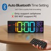 JALL 16.2" Large Digital Wall Clock with Seconds, Bluetooth Sync,
