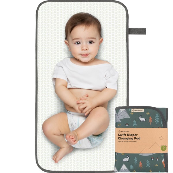 Portable Diaper Changing Pad - Waterproof Foldable Baby Changing Mat - Travel Diaper Change Mat - Lightweight Changing Pads for Baby - Baby Changer - Machine Washable (Woods)